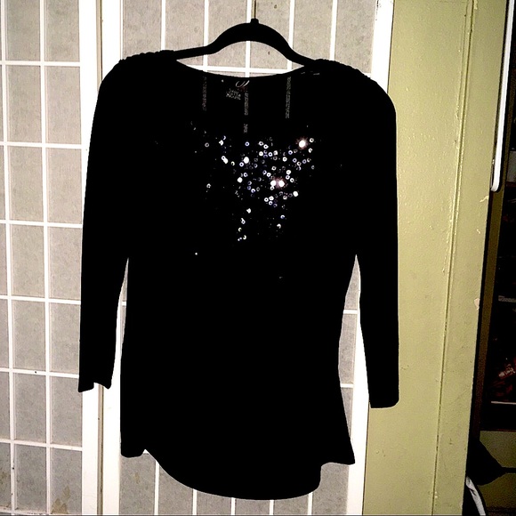 Black Sequin Cowl  Top Questions by say what  M - Picture 4 of 8